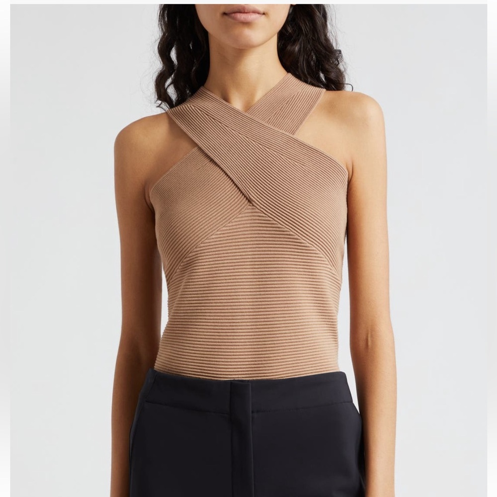 Reiss Darla Cross Neck Sleeveless Halter Sweater